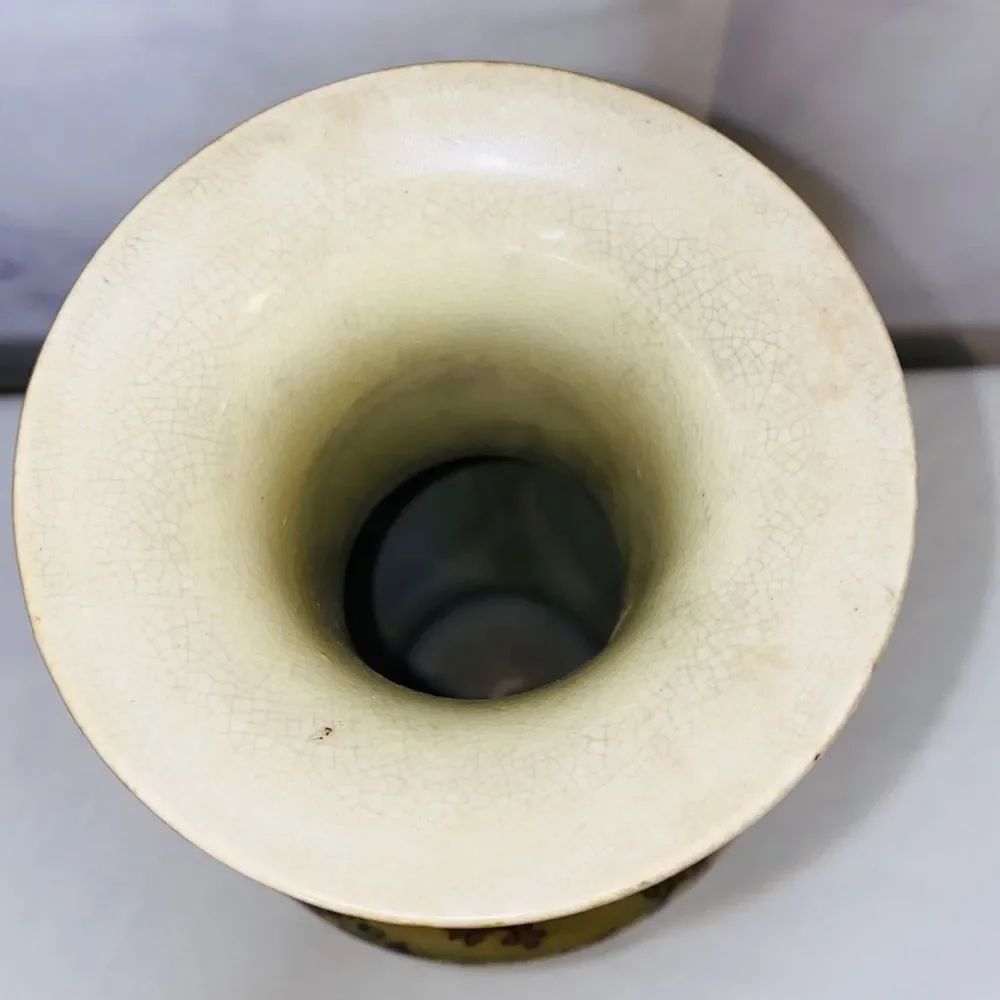Vintage 12” Porcelain Zhong Guo Zhi Zao Vase Beautiful Colors V2